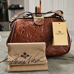 Patricia Nash Brown Embossed Leather Bag